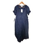 ALC Frank A.L.C. Odin Poplin Midi Asymmetric Cotton Dress Maritime Navy Blue Size 8 NWT Photo 3