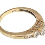 Women’s 10k 10KT IKS Diamond Yellow Gold Flower Cluster Band Ring Size 6.75 Photo 9