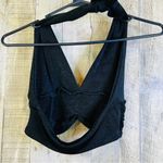 Unbranded Small Shiny Black Material Halter/Bathing Suit/Bikini Top w/Ti… Photo 1