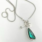 Silver 36" Long Faced Cristal long Sweater Necklace green Womens
Jewelry Photo 3