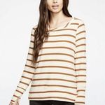 Chaser  Beige & Brown Stripe Crewneck Long Sleeve Top S Photo 0