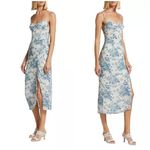 Reformation 💕💕 Kourtney Dress ~ Pompadour Blue Floral Bird Print 4 NWT Photo 5