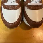 Michael Kors NWOB Two Tone Sneakers Cream and Brown 7.5 Photo 2