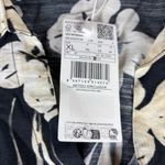 Mango MNG Floral Print Button Front Shirt Dress Black Cream XL Photo 2