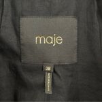 Maje  black long Pointed Collar snap button teddy jacket Sherpa Coat size medium Photo 1