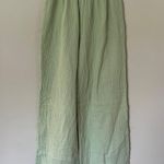 True Craft Green Linen High Rise Wide Leg Pants Photo 0