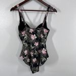 Nip Tuck Swim One Piece Floral Tummy Control Swimsuit US 10 Summer Vacation Black Photo 2