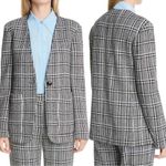 St. John Prince Wales Black White Houndstooth Knit Wool Blazer Jacket US 8 $2195 Photo 1