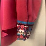 Hale Bob ⭐️ pink button up blouse multicolor geometric & paisley pattern small Photo 4