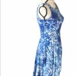 Cynthia Rowley  Blue White Print Dress Small Flare Photo 3