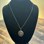 None Sterling silver and carved abalone shell Virgin Mary necklace or brooch pin Photo 0