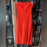 SNDYS serena linen midi dress slit tangerine strapless maxi bodycon wedding Orange Photo 1
