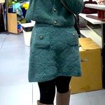 & Other Stories Chic Teal Two-Piece sweater Cardigan and Skirt Set size S Photo 1