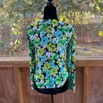 ZARA  Women's Green And Blue Floral Long Sleeve Bodysuit Size S Photo 2