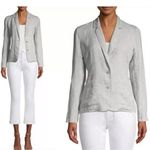 Eileen Fisher  grey sparkle lightweight organic linen shaped blazer jacket C25 Photo 1