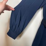 Badgley Mischka Belted V Neck Sheath Dress Navy Hourglass Belted Puff Sleeves 8 Photo 9