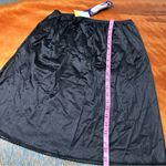 Vanity Fair Vintage  Black Satin Lace Trim slip size L 23” Made USA side slit Photo 8