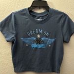 Aerosmith Dream On Blue Righstones Details Graphic Crop Top L Photo 0