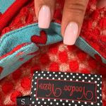 Voodoo Vixen Heart Patterned Dress with Red Accents Size Small. E73 Blue Photo 3