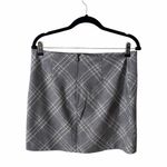 Free People  Plaid Fringe Faux Wrap Gray Mini Skirt Sz 12 Photo 3