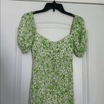 Faithfull the Brand  Juniper Midi Dress Freja Floral Print Green White Sz 4 Photo 2