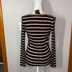Veronica Beard ‎ Shailee Henley Top Striped Long Sleeve Ribbed Knit XS NEW Photo 5