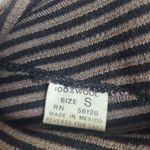 Pom Pom Frank Owen Vintage Sweater Wool Leather‎ Batwing Sleeve Brown Black Sz S Photo 2