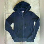 Juicy Couture  Women Robertson Hoodie Jacket Navy Blue Velour Hooded Full Zip M Photo 0