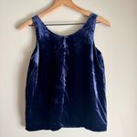 J.Crew  NWT Velour Navy Blue Velvet Round Neck Sleeveless Tank Blouse Size 00 Photo 2