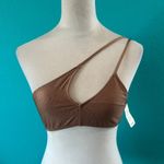 Aerie NWT  Shine Rib One Shoulder Bandeau Bikini Top Horizon Swim Beach Size S Photo 2