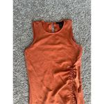 NWT House of Harlow 1960 Maxi Dress Satin Silky Orange Ruched Tie Front Side XS Photo 10