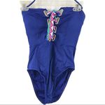 Trina Turk  Paradise Bandeau Lace-Up One-Piece Swim Size 2 Photo 2