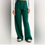 Abercrombie & Fitch NWOT Curve Love Green Sloane Wide Leg Tailored Pant 37 Photo 3