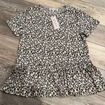 Leopard / Cheetah Print Women’s Skirted Top | Size SMALL | New with Tags | Gaze Brown Photo 0