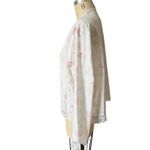 Eileen West White & Pink Floral Cotton Lace Trim Jacket Size XL X Photo 1