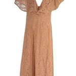 ASOS Formal Dress Full Length Peach Lace Bridesmaid Wedding Size 4 (READ) Photo 0