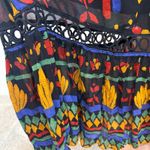 Farm Rio small Anthropologie Georgette plunge v neck maxi dress D2 2649 Black Photo 8