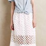 Anthropologie  Eclipse Eyelet Skirt white Size 4 Photo 2