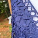 Lulus lulu’s Navy Blue Lace Formal v neckline Floor Length Maxi Dress Size Small Photo 10