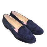 Cole Haan  Blue Suede Leather Embroidered Loafers Size 6‎ B Preppy Quiet Luxury Photo 5