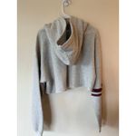 Free People Baldwin Graphic Cropped Hoodie Womens Medium Gray Cotton Sweatshirt Photo 3