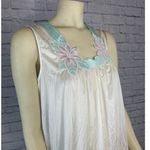 American Vintage NWT Vintage Gilead Satin White Gightgown Pink flower applique size medium Photo 0