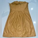 ZARA  Blogger Fav Caramel Color Faux Leather Strapless Mini Dress Photo 7