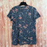 Erika Blue Ariella Floral V-Neck Short Sleeve T Shirt Photo 8