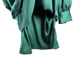 She & Sky She + Sky Donna Satin Mini Dress Emerald Green Collared Long Sleeve NWT Size S Photo 10