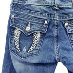 Miss Me Bermuda Shorts Medium Wash Bling Angel Wing Cut-off Jean Shorts Size 28 Photo 9