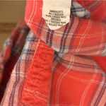 Aerie Plaid Button Up Flannel Shirt Red Blue XS Photo 4