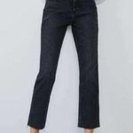 ZARA HIGH RISE TRUMPET FLARE
CROPPED DENIM JEANS — BLACK/GRAY SIZE 6 / 28 — NWT Photo 0