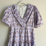 Pink Ripple Paisley‎ Lilac Ruffle Mini Cocktail Dress Women’s Lightweight Size L Purple Size L Photo 8