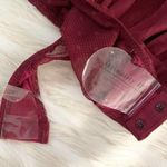 Free People Red Burgendy Wine Flowy Boho Silky Long Sleeve Boho Bodysuit Sz L Photo 13